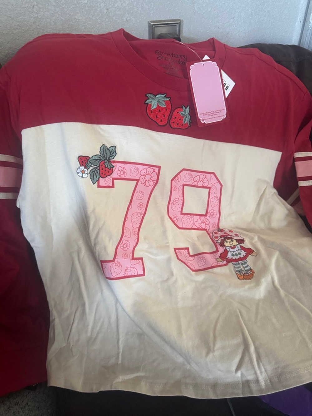 Strawberry-Print Red & White Girls' Long-Sleeve Tee - 79 Graphic